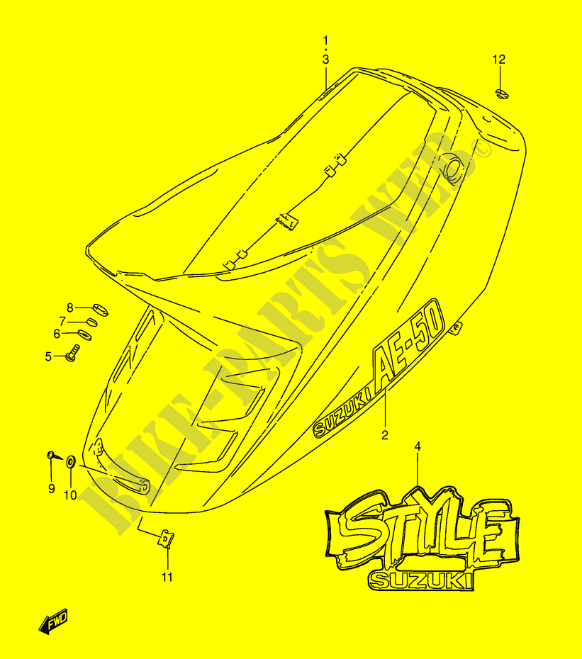 CARREGAMENTO TRASEIRO  (MODELE L/M) para Suzuki AE 50 1994