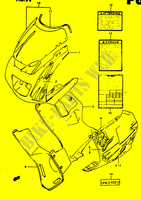 FIXAÇÃO   ETIQUETAS (MODELE P 019) para Suzuki RG 125 1992
