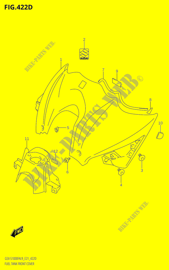 FUEL TANK FRONT COVER (GSX S1000FAUF:L9:E21) para Suzuki GSX-S 1000 2019
