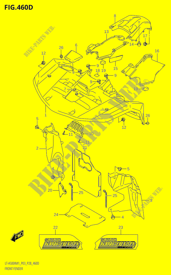 GUARDA LAMAS DIANTEIROP28) para Suzuki KINGQUAD 500 2021