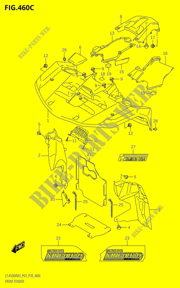 GUARDA LAMAS DIANTEIRO (LT A500X:M3:P33) para Suzuki KINGQUAD 500 2023