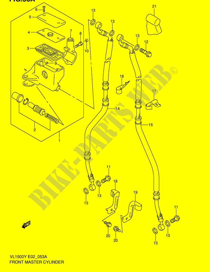 CILINDRO MAIOR FRONTAL (MODELE K2/K3/K4) para Suzuki INTRUDER 1500 1999