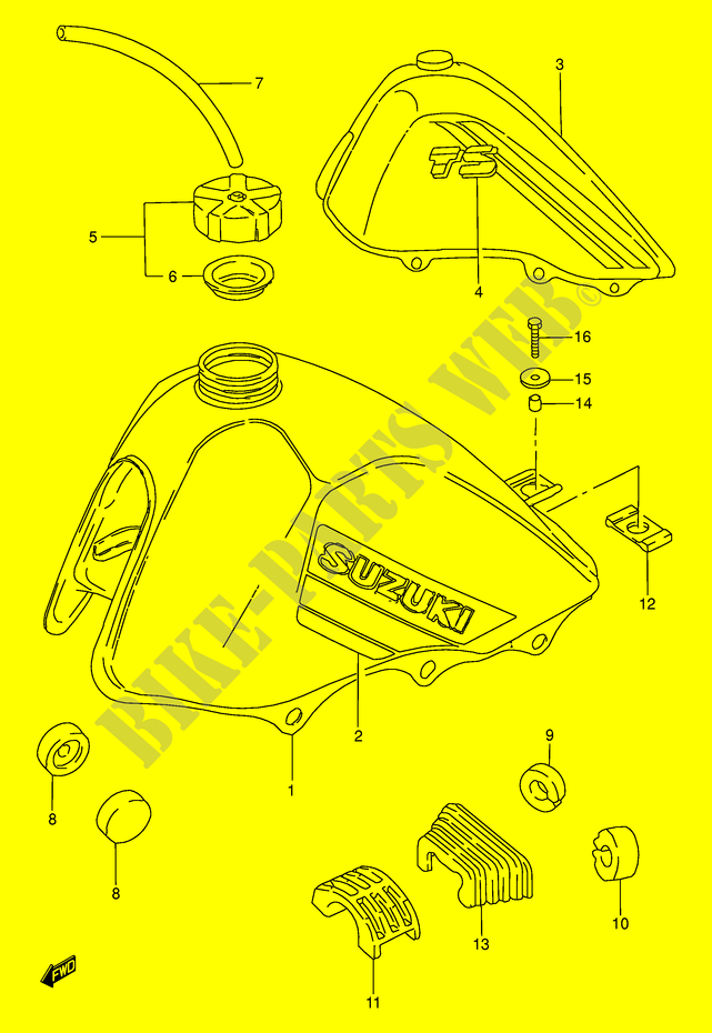 DEPÓSITO DE COMBUSTÍVEL (MODELE F/G) para Suzuki TS-W 50 1984