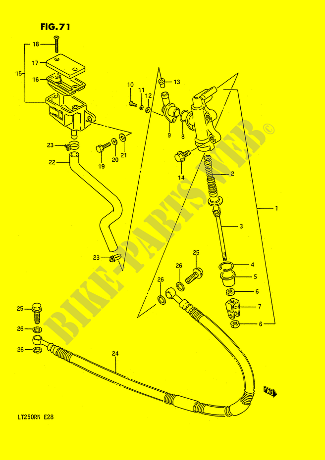 CILINDRO MESTRE TRASEIRO (MODELE H/J/K/L) para Suzuki QUADRACER 250 1991
