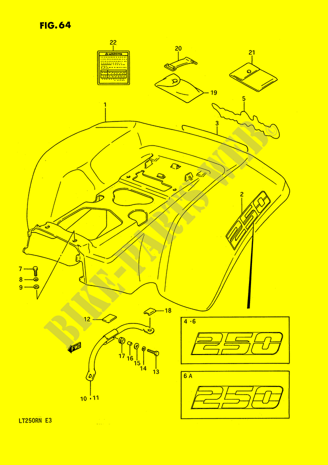 GUARDA LAMAS TRASEIRO (MODELE H/J/K/L) para Suzuki QUADRACER 250 1990