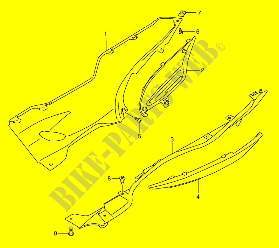 CARENAGEM INFERIOR (MODELE W/X) para Suzuki BURGMAN 250 2001