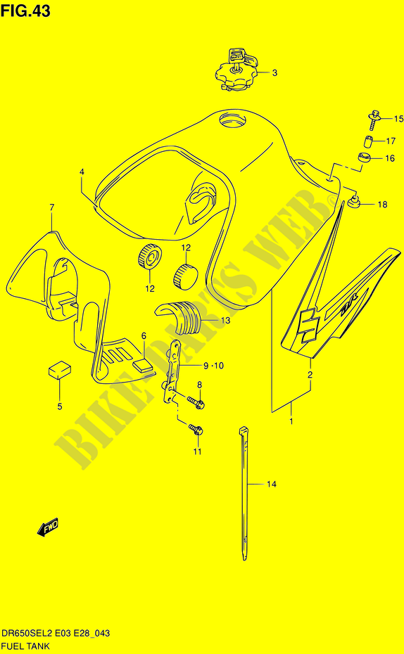 DEPÓSITO DE COMBUSTÍVEL (DR650SEL2 E28) para Suzuki DR 650 2012