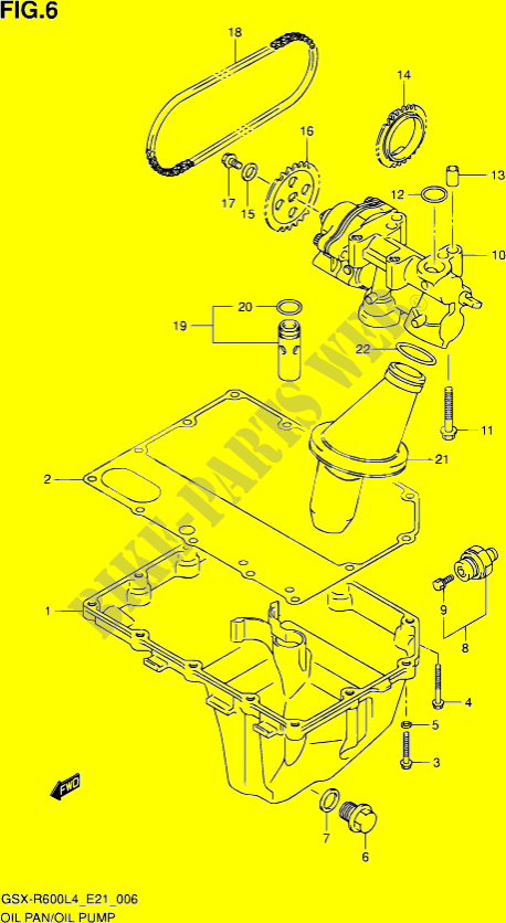 CARTER INFERIOR   BOMBA DE ÓLEO  para Suzuki GSX-R 600 2014