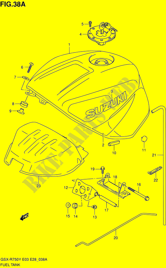 DEPÓSITO DE COMBUSTÍVEL (MODELE K1) para Suzuki GSX-R 750 2001
