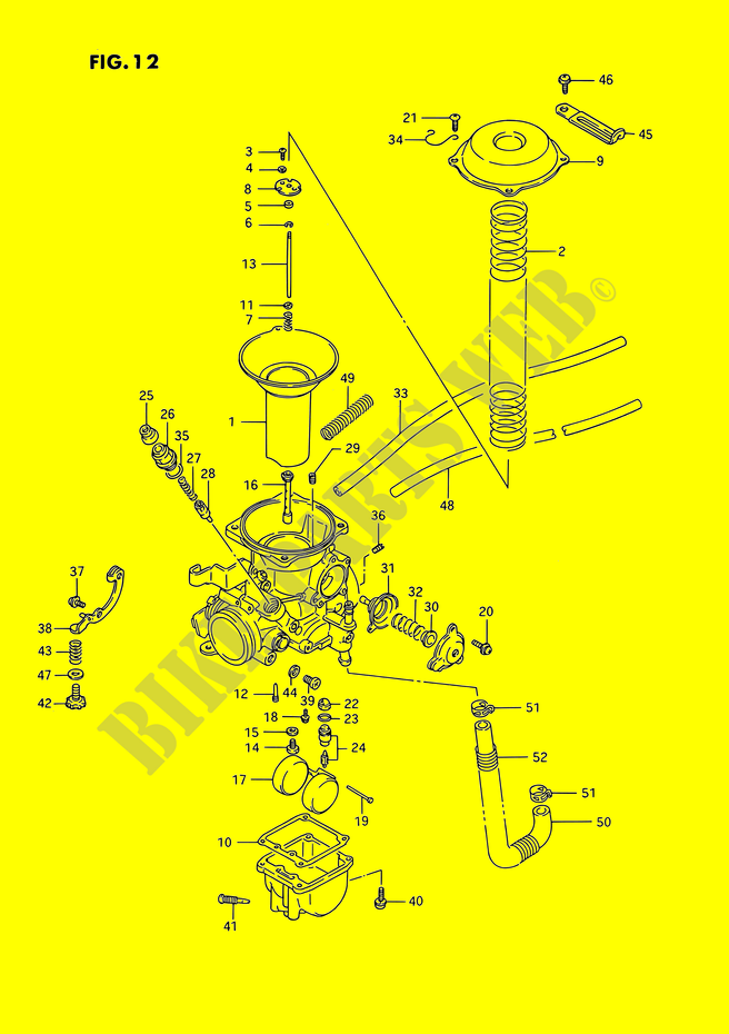 CARBURADOR (REAR)(MODELE H/J/K/L/M/N/P/R) para Suzuki INTRUDER 1400 1992